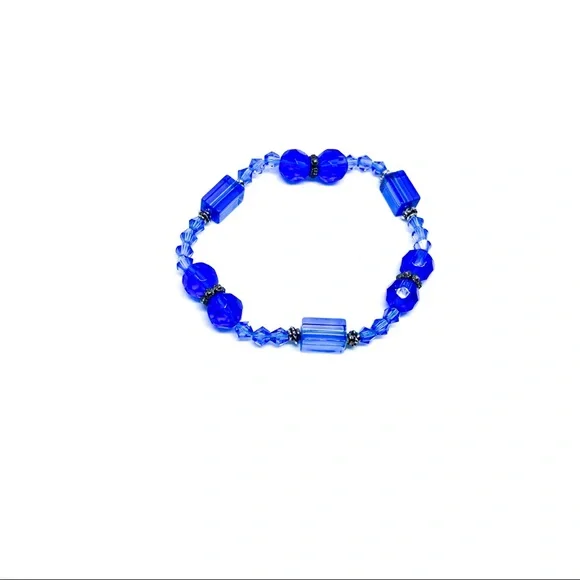 Blue Crystal Bead Bracelet - Picture 2 of 4